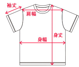 Tシャツ寸法イメージ